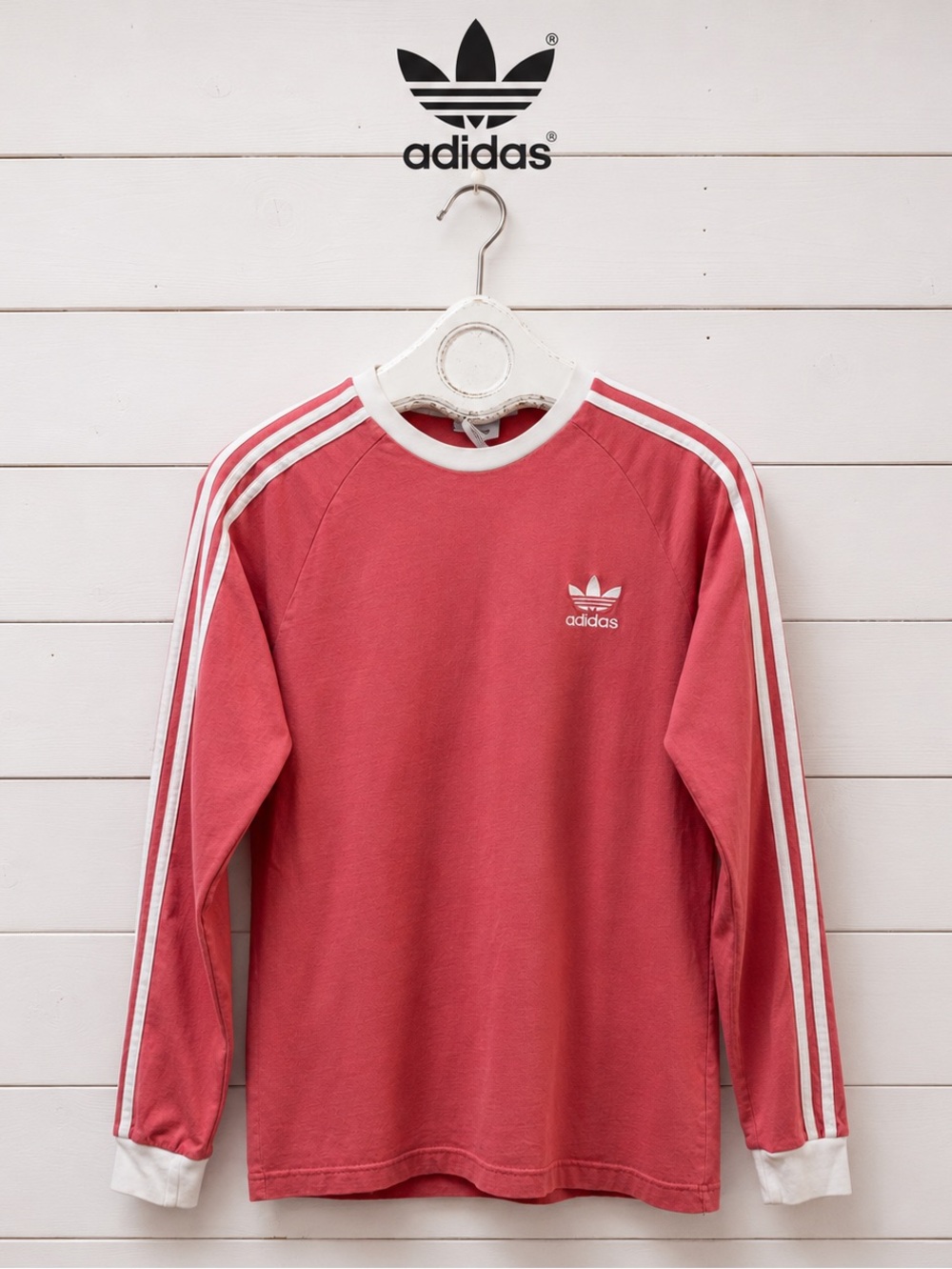 ADIDAS Pink Long Sleeve Trefoil Top Size S